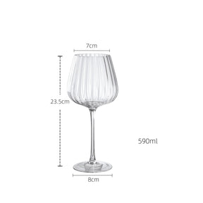 Copo de vinho tinto listrado vertical nórdico, copo de champanhe, vidro de cristal listrado criativo, vidro alto para uso doméstico