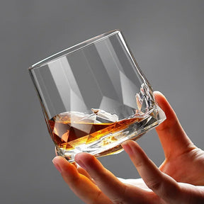 Novo criativo grosso cristal uísque tumbler vidro girando topos design martelo copos de vinho brandy copo wineglass