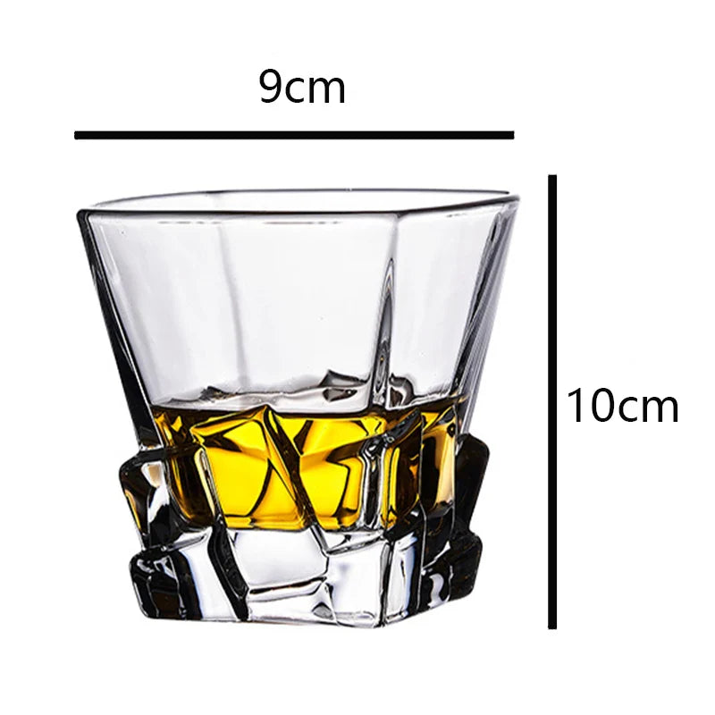 Copo de vidro em forma de gelo retrô, estilos diferentes, vidro de uísque, vinho tinto, barra criativa, cristal esculpido, vidro de vinho, copos para beber