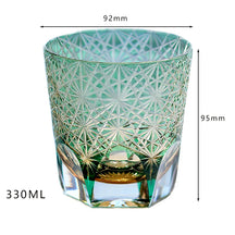 Edo japonês corte de vidro cristal uísque vidro artesanal casa margarida água fria presente vidro