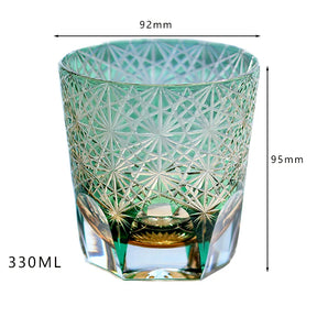 Edo japonês corte de vidro cristal uísque vidro artesanal casa margarida água fria presente vidro
