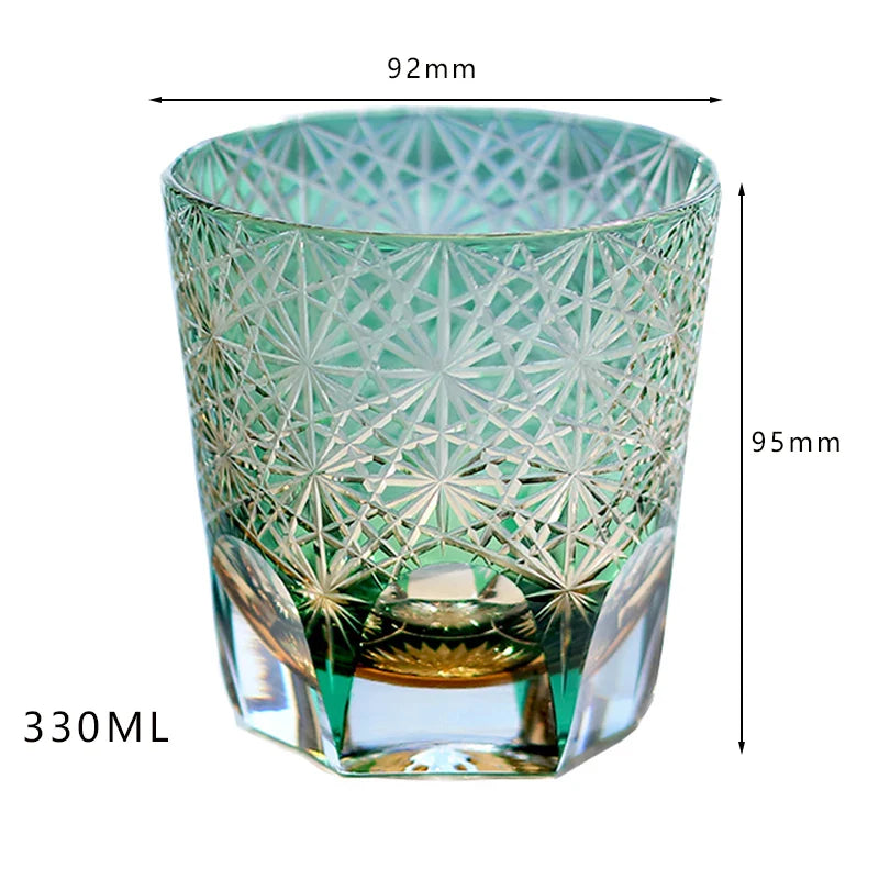 Edo japonês corte de vidro cristal uísque vidro artesanal casa margarida água fria presente vidro