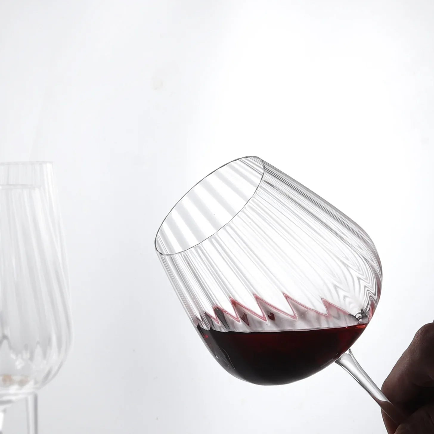 Copo de vinho tinto listrado vertical nórdico, copo de champanhe, vidro de cristal listrado criativo, vidro alto para uso doméstico