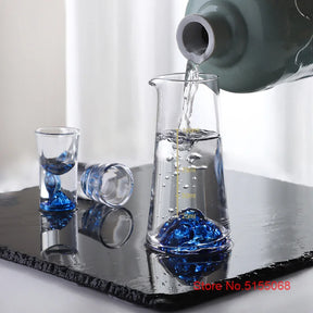 Iceberg Licor Shot Decanter de vidro vinho, Montanha IKB Crystal, White Spirit Cup, Vodka Pot, Mini Wineglass Dispenser, 3D Klein Blue