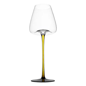 Copo de vinho tinto feito à mão com haste puxada, taça de vinho, copo de vinho tinto, copo de servir, bar doméstico, uso de festa de casamento, amarelo