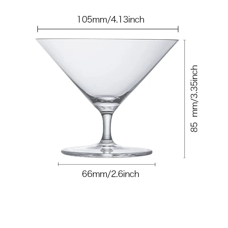 CRISON DWF05 Copo de coquetel de cristal de pés curtos estilo japonês Martini Cosmopolitan Daiquiri Glass para bebidas mistas