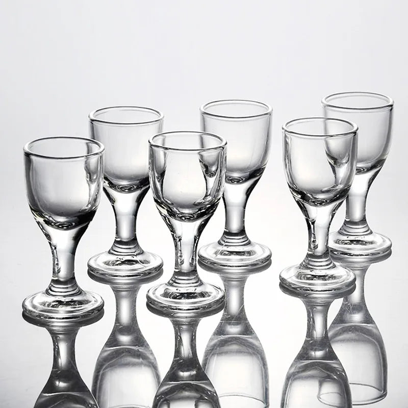 Conjunto de copos de vinho, 6 peças, 10ml, copo transparente, aparelho para bebidas, pé alto, pequena capacidade, licor, espíritos, copos para beber