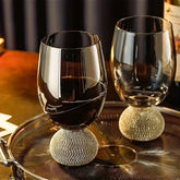 Copo de vidro de vinho sem haste de luxo, strass, fumaça cinza, reutilizável para coquetéis, vinho tinto, copo de uísque, presentes de diamante