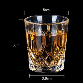 12pçs/8pçs/6pçs/4pçs/2pçs vidro em relevo 50ml copos de espíritos gravados chá potável copo de água copo de vinho de pequena capacidade