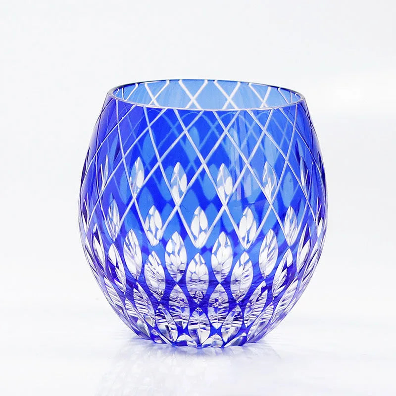 Edo japonês corte de vidro cristal uísque vidro artesanal casa margarida água fria presente vidro