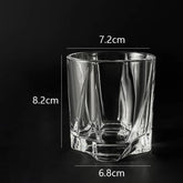 Fundo quadrado rotativo escultura Tumbler Collin copos de café, Caneca de vidro gravada, Copos Cocktail, Drinkware, 200ml, 280ml
