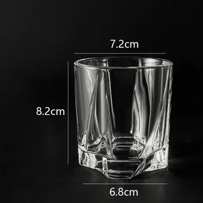 Fundo quadrado rotativo escultura Tumbler Collin copos de café, Caneca de vidro gravada, Copos Cocktail, Drinkware, 200ml, 280ml