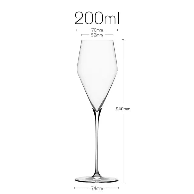 Copo de vinho feito à mão de cristal de banquete de luxo estilo europeu, artesanato domenado extremamente fino, taça clássica perfeita e impecável