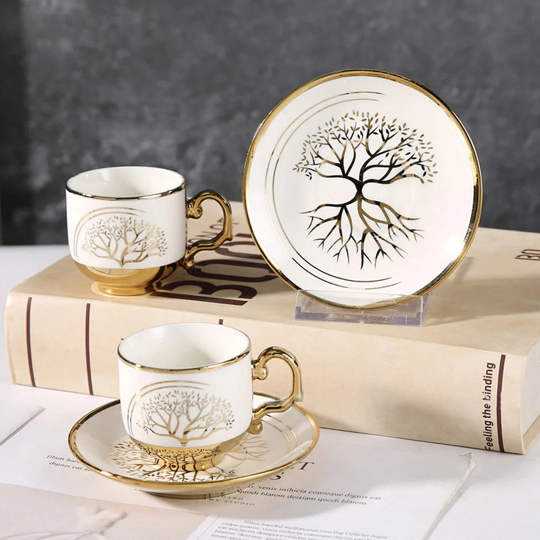 Conjunto de caneca de café e pires, 12 peças, copo de cerâmica árabe, copo, copo de 90ml e conjunto de pires, 6 copos, 6 pires