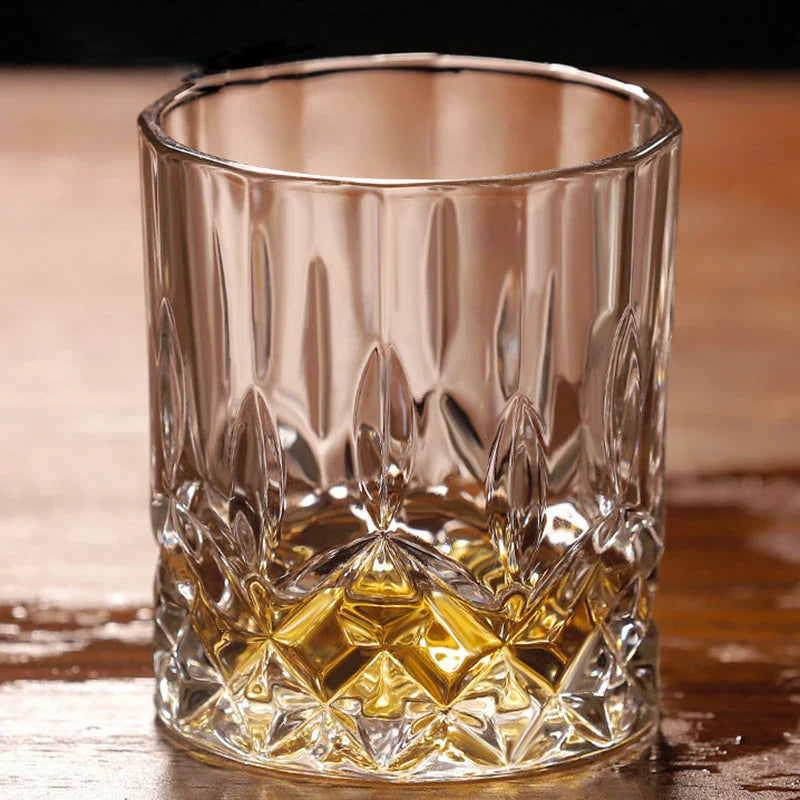 6 pces/4 pces/2 pces/1 pces copo de uísque vidro de cristal 230ml copo de vinho transparente drinkware para bar/casa copos de espírito copo de água em relevo