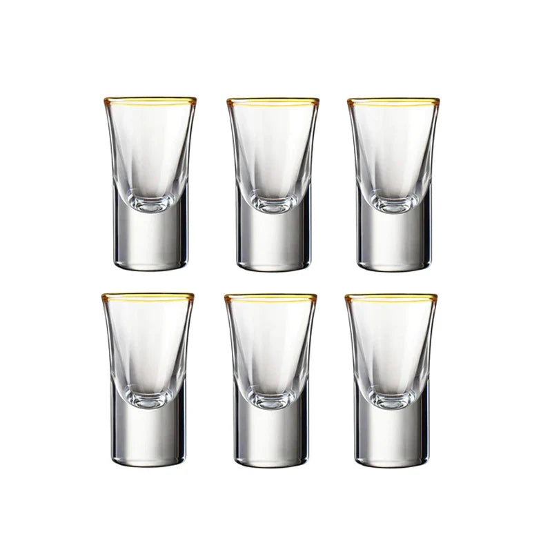 6 pçs conjuntos de luxo cristal tiro vidro barra vodka vidro high-end pequeno copo de vinho transparente copo de licor festa espíritos caneca drinkware