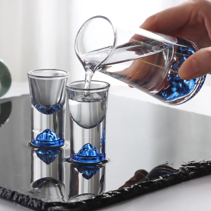 Iceberg Licor Shot Decanter de vidro vinho, Montanha IKB Crystal, White Spirit Cup, Vodka Pot, Mini Wineglass Dispenser, 3D Klein Blue