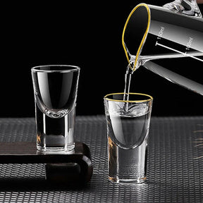 6 pçs conjuntos de luxo cristal tiro vidro barra vodka vidro high-end pequeno copo de vinho transparente copo de licor festa espíritos caneca drinkware