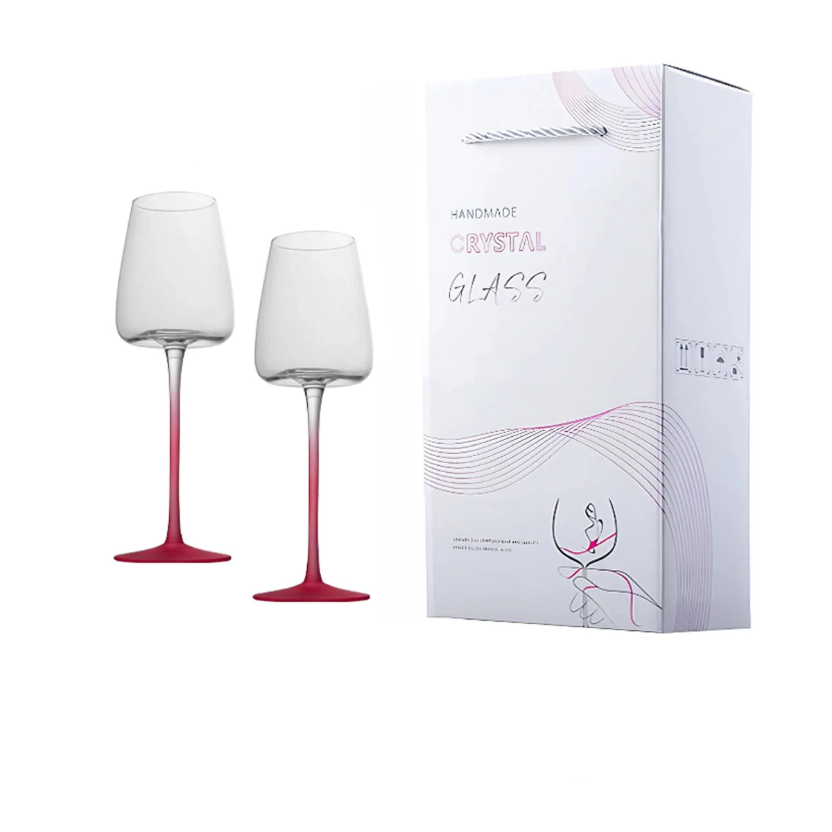 2 peças copo de vinho tinto rosa, copo de fundo côncavo internet celebridade vidro de cristal copo de vinho champanhe