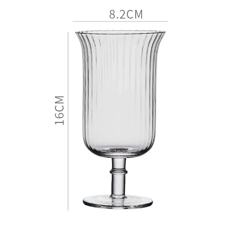 Copo de vinho tinto listrado vertical nórdico, copo de champanhe, vidro de cristal listrado criativo, vidro alto para uso doméstico
