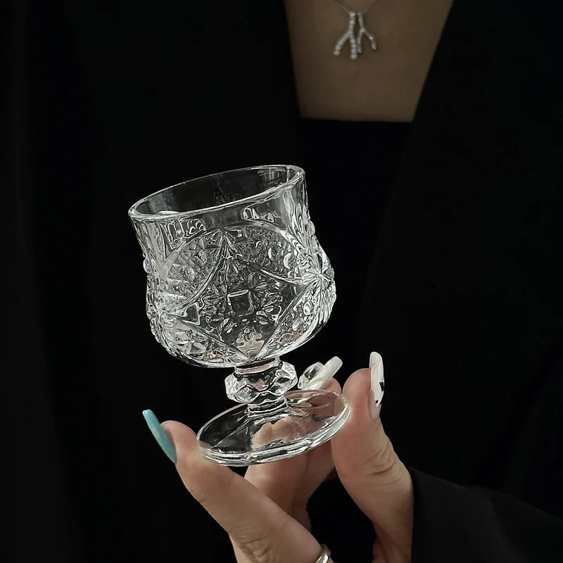 Conjunto De Vidro De Vinho Criativo, Copo Gravado, Mini Copos, Padrão De Borboleta, Drinkware Transparente, Home Acessórios, Presentes De Casamento, 6pcs