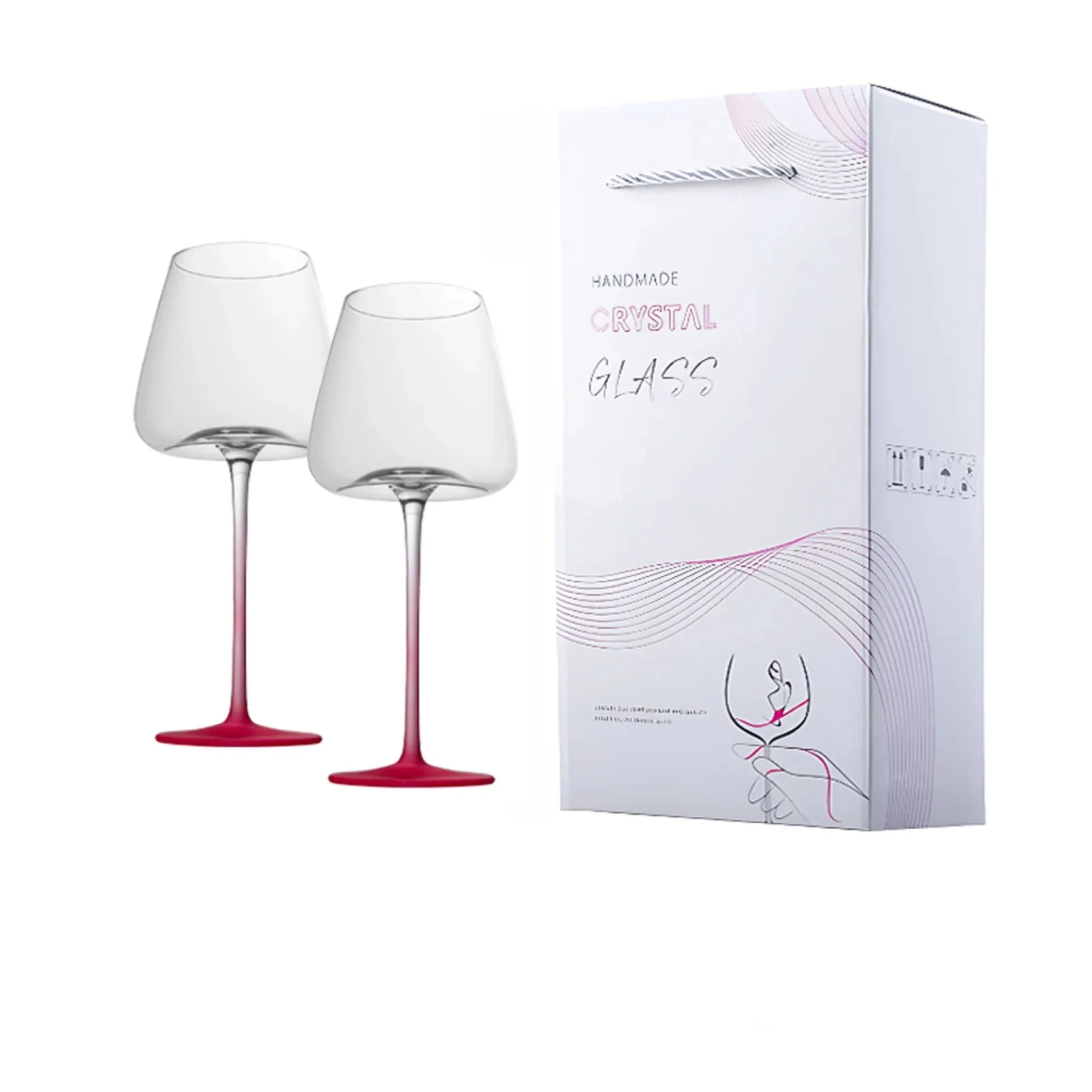 2 peças copo de vinho tinto rosa, copo de fundo côncavo internet celebridade vidro de cristal copo de vinho champanhe