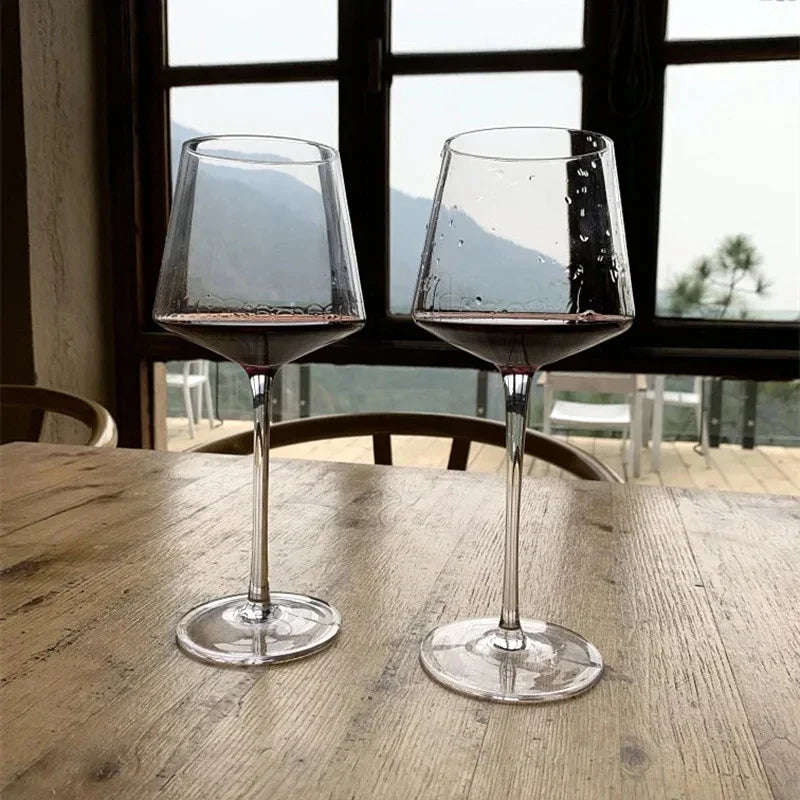 Copo de vinho tinto artesanal, cristal ultrafino, cálice Borgonha, copo de degustação Art Big Belly, nível de coleção, 450ml