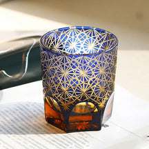 Edo japonês corte de vidro cristal uísque vidro artesanal casa margarida água fria presente vidro
