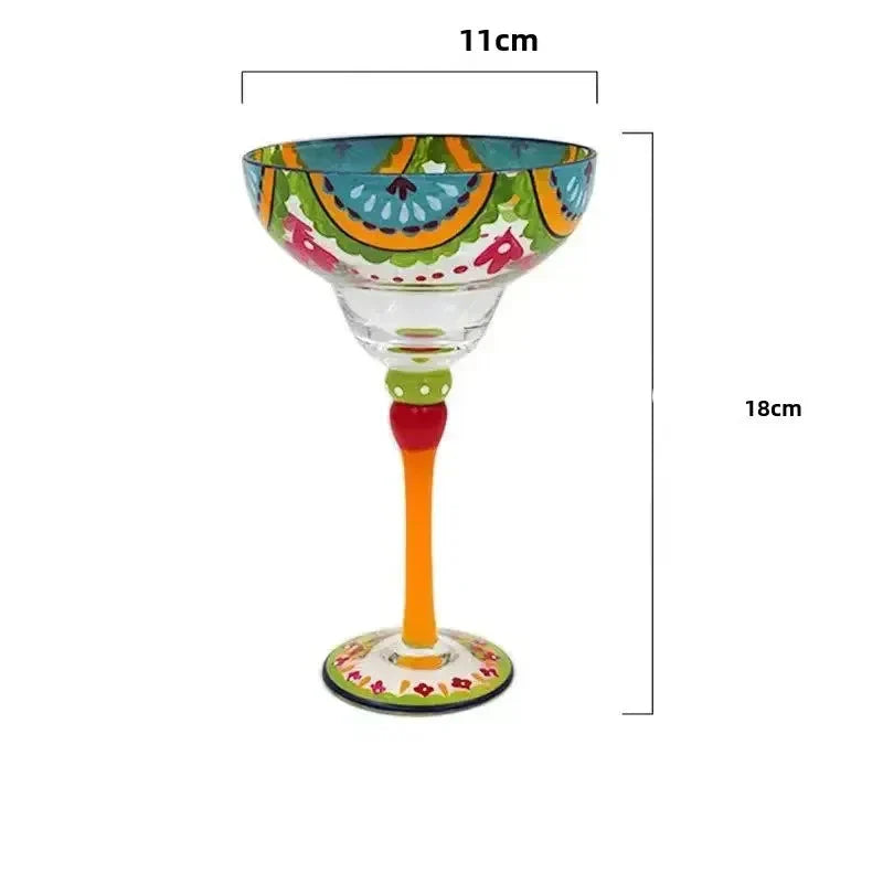 Conjunto de copos de coquetel margarita e champanhe coloridos feitos à mão, design criativo para casa, bar, festa de casamento, elegante, exclusivo