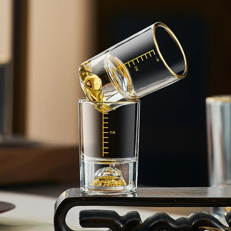 Conjunto de copos de vinho luxuosos com bordas douradas, 6 peças, criativo, dourado, em forma de montanha, copo de vinho, folha de ouro de alta qualidade, copo de espíritos
