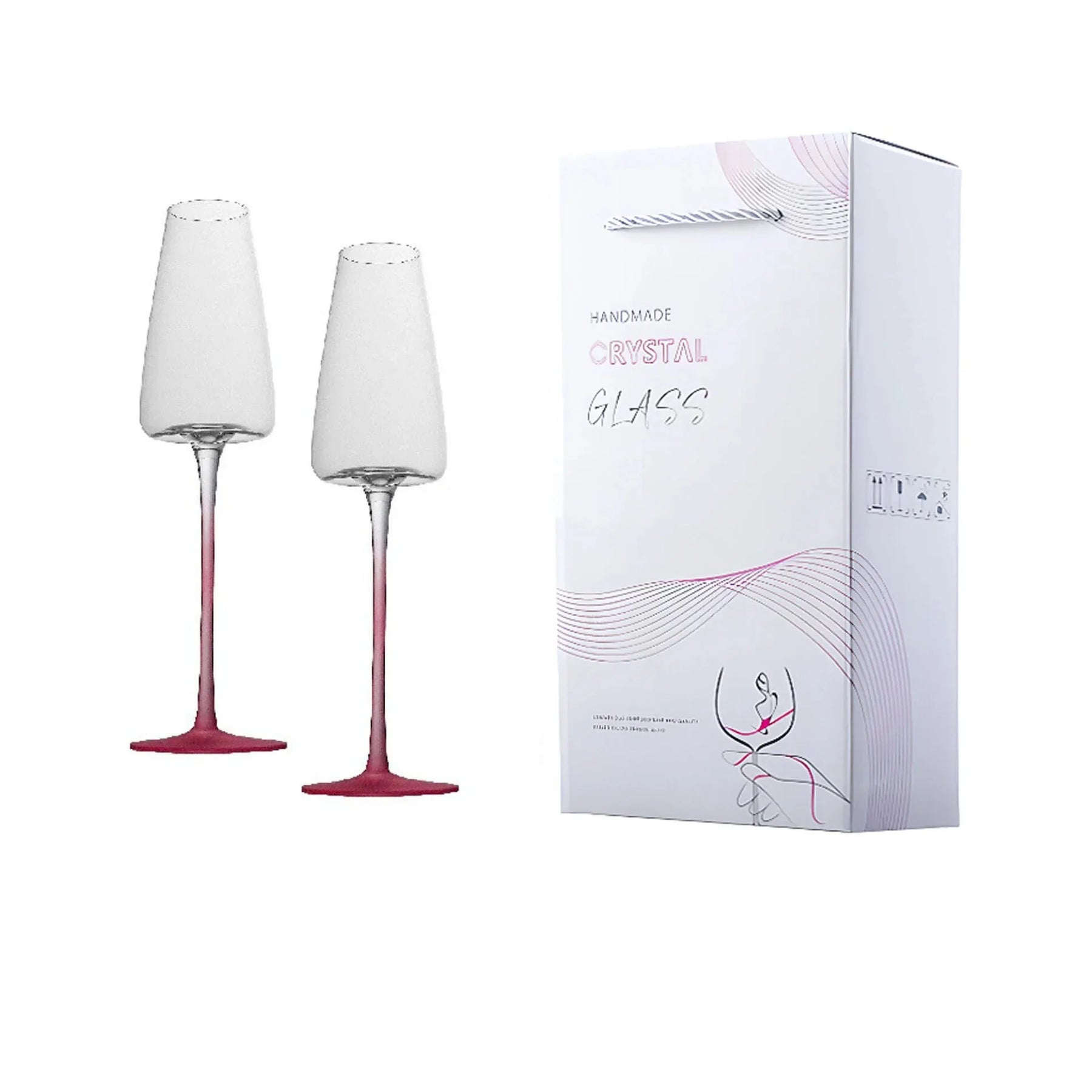 2 peças copo de vinho tinto rosa, copo de fundo côncavo internet celebridade vidro de cristal copo de vinho champanhe