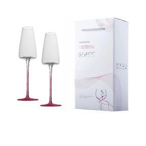 2 peças copo de vinho tinto rosa, copo de fundo côncavo internet celebridade vidro de cristal copo de vinho champanhe