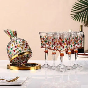 Europeu high-end diamante cristal copo de vinho tinto luxo cálice retro copo de vinho nicho pintado copo