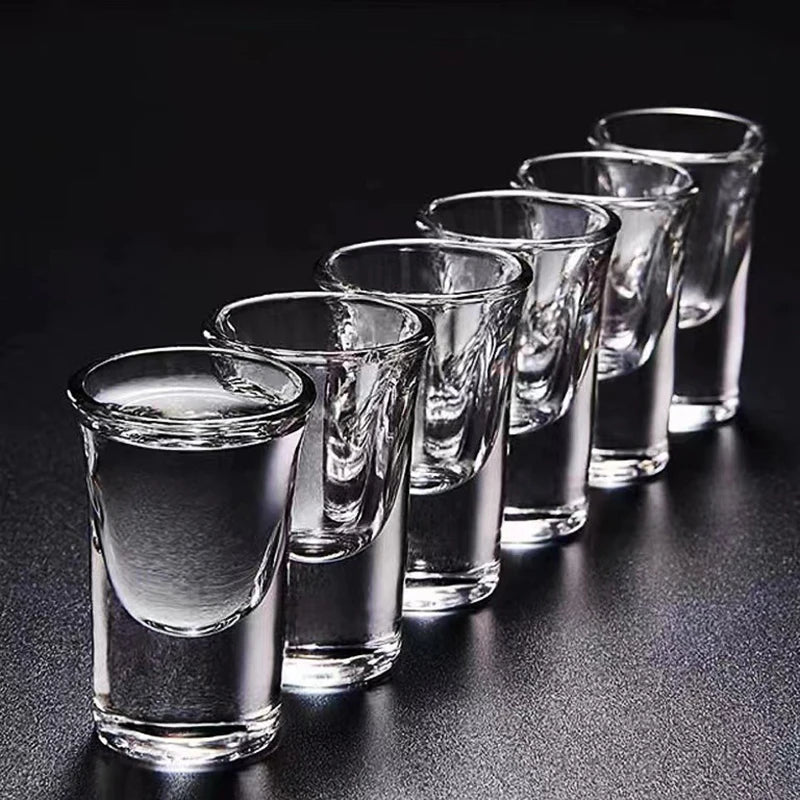 12pçs/6pçs/2pçs copo de espíritos de 15ml, copo de vidro transparente com fundo grosso, copo de licor forte, copos pequenos de vinho baijiu
