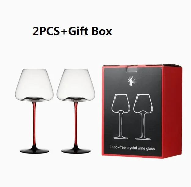 Copos de cristal de luxo borgonha copo de vinho casa acampamento festa champanhe suco vinho beber copo vidro cozinha barra ferramentas 2 pçs