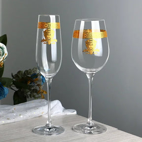 Cálice de cristal dourado L, Conjunto europeu do vidro do vinho tinto, Cálice luxuoso do uísque, Phnom Penh