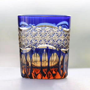 Edo japonês corte de vidro cristal uísque vidro artesanal casa margarida água fria presente vidro