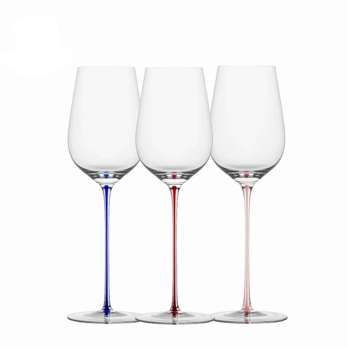 CRISON PREMIUM Copo de vinho de haste vermelha feito à mão de cristal de alta qualidade com design elegante de pé alto para maior beleza do vinho