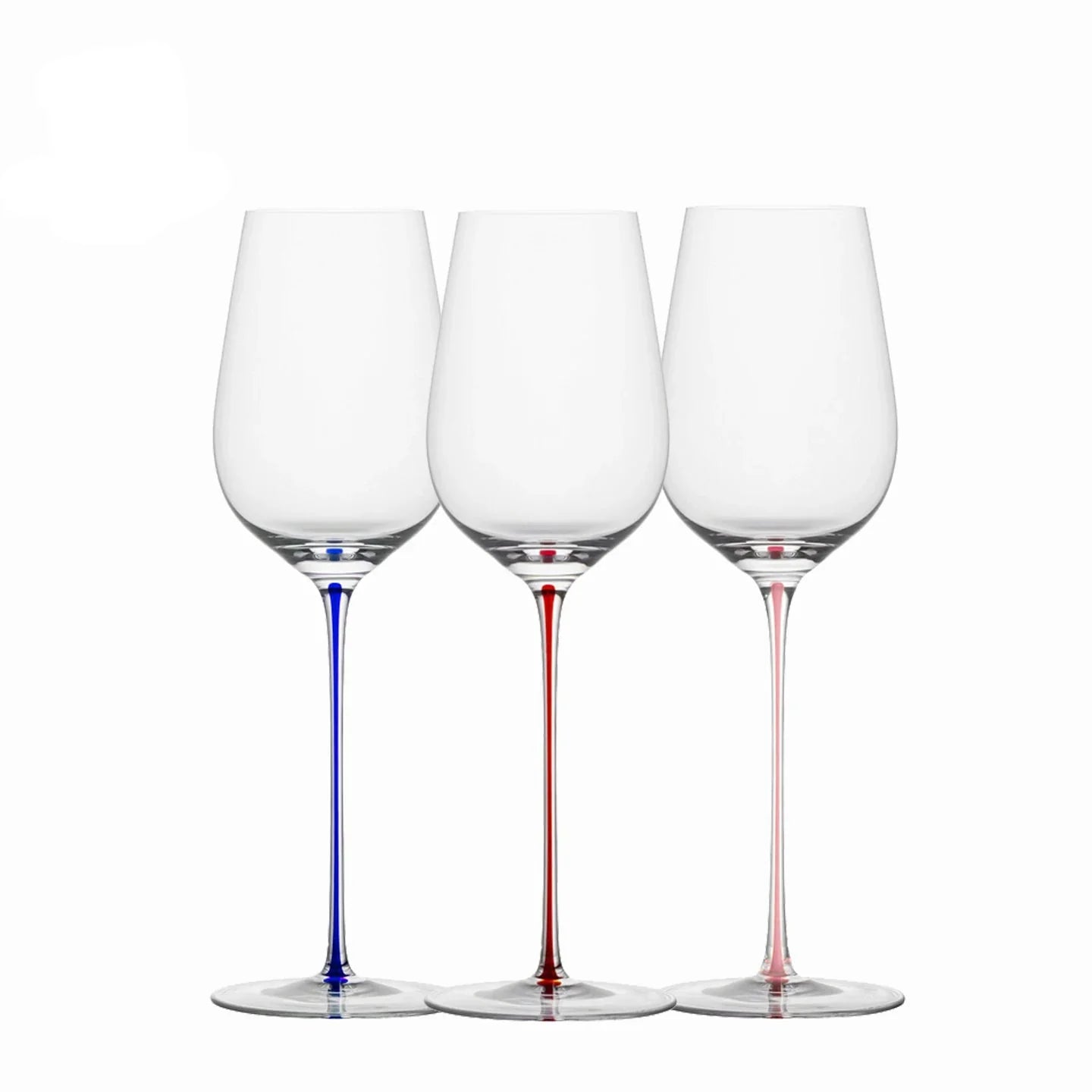 CRISON PREMIUM Copo de vinho de haste vermelha feito à mão de cristal de alta qualidade com design elegante de pé alto para maior beleza do vinho