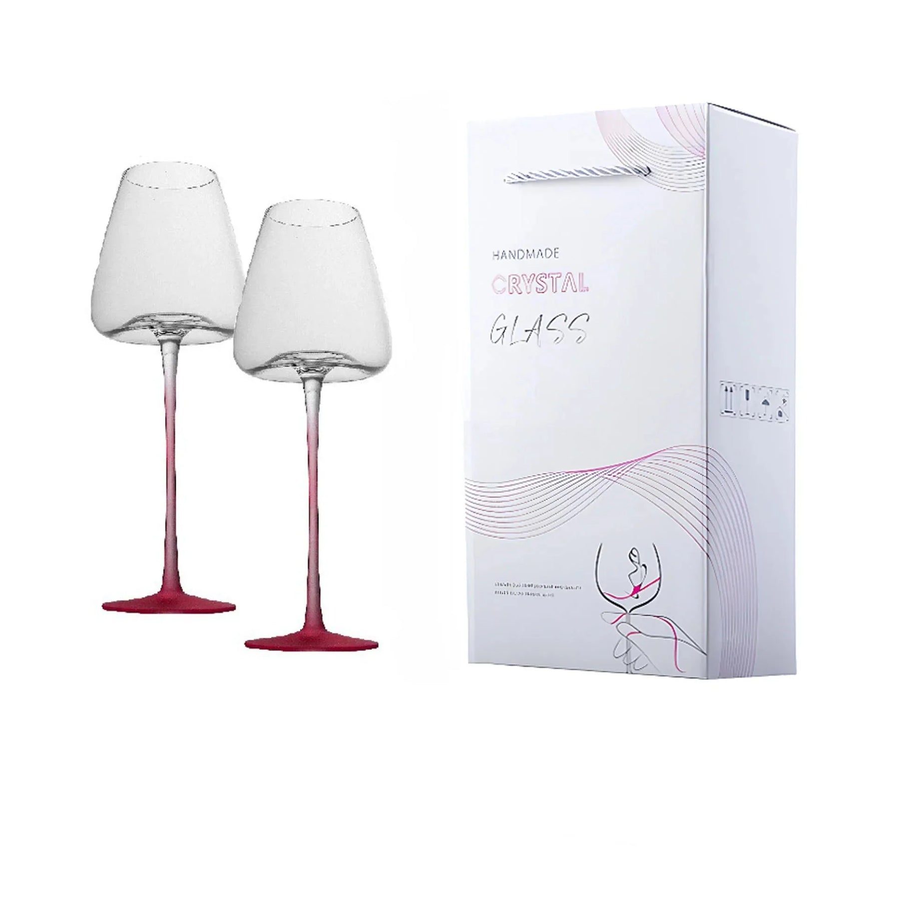 2 peças copo de vinho tinto rosa, copo de fundo côncavo internet celebridade vidro de cristal copo de vinho champanhe