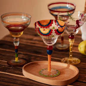 Conjunto de copos de coquetel margarita e champanhe coloridos feitos à mão, design criativo para casa, bar, festa de casamento, elegante, exclusivo