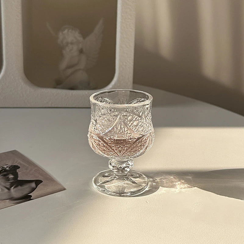 Conjunto De Vidro De Vinho Criativo, Copo Gravado, Mini Copos, Padrão De Borboleta, Drinkware Transparente, Home Acessórios, Presentes De Casamento, 6pcs