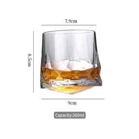 Novo criativo grosso cristal uísque tumbler vidro girando topos design martelo copos de vinho brandy copo wineglass