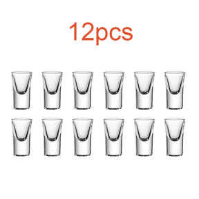12pçs/6pçs/2pçs copo de espíritos de 15ml, copo de vidro transparente com fundo grosso, copo de licor forte, copos pequenos de vinho baijiu